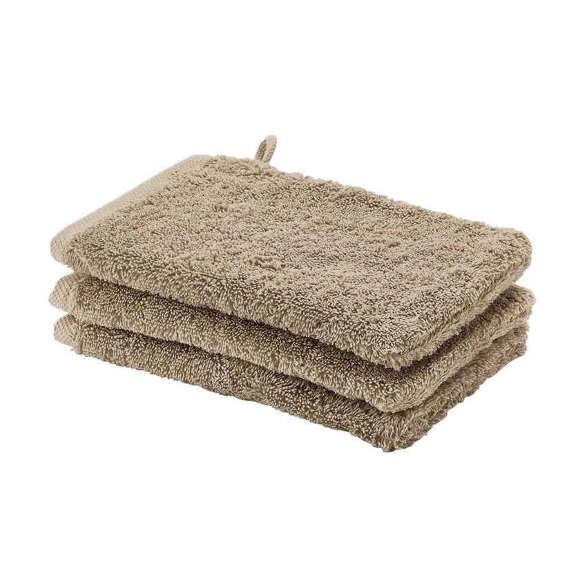 Gant de toilette Aquanova London coton égyptien amande 16x22cm