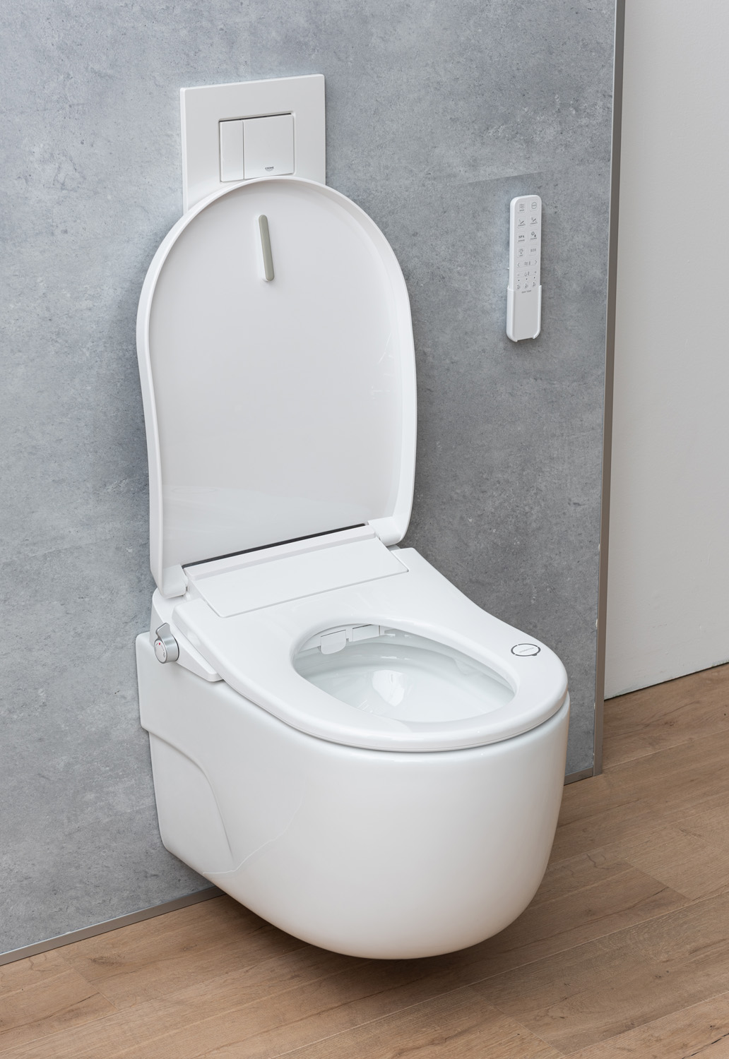Toilette suspendue Smart Gracie sans rebord chasse Tornado blanc brillant avec abattant WC
