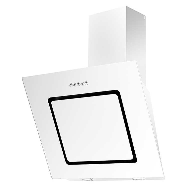 Cuisine blanche/chêne 335 cm - plaque de cuisson vitrocéramique et hotte murale blanche - avec appareils