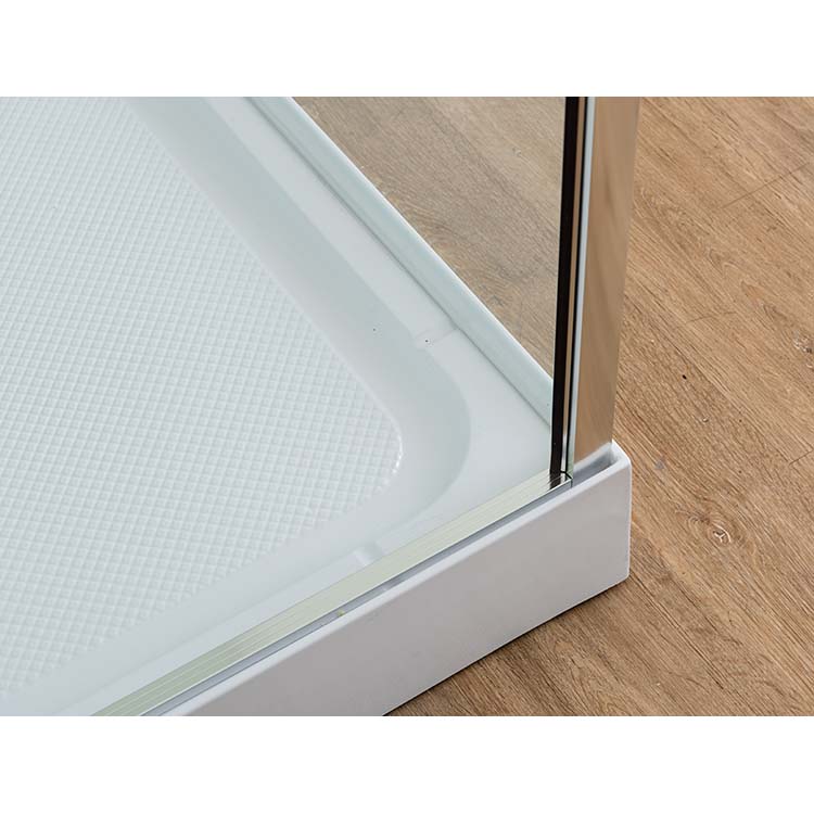 Cabine de douche Anik gauche chrome/blanc porte tournante 90x90x205cm