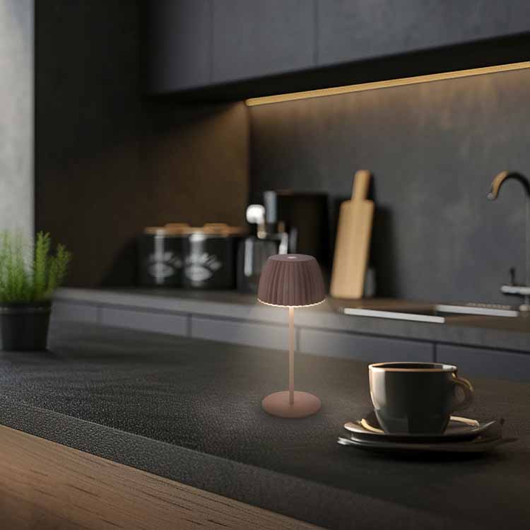 Lampe de table Elvoro - taupe - 20cm - dimmable - LED - 1.5W - 2700K - IP44 - USB