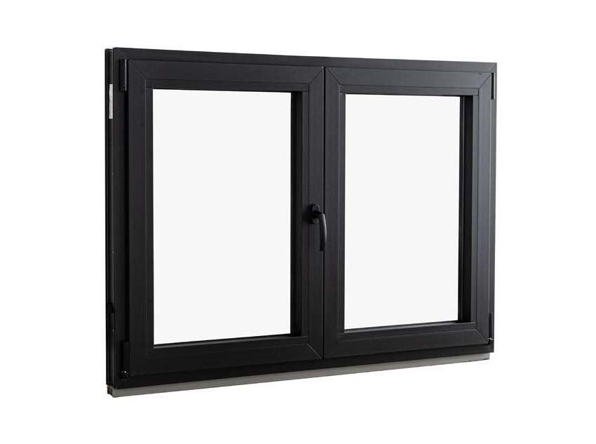 Draai+draaikiepraam pvc Deceuninck Elegant Infinity zwart/wit L MW