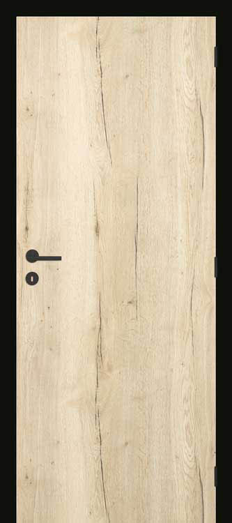 Porte intérieure complète Pro Real Wood Oak vertical bois 201,5x63cm tubulaire gauche + châssis coulissant noir 13-15,5cm