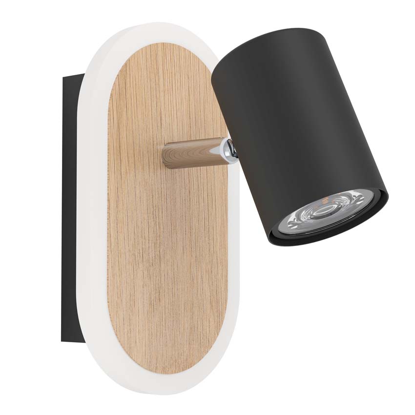 Wandlamp - Zwart/bruin - 18x14x10cm - Dimbaar - LED - 1x7W - 850lm - 3000K