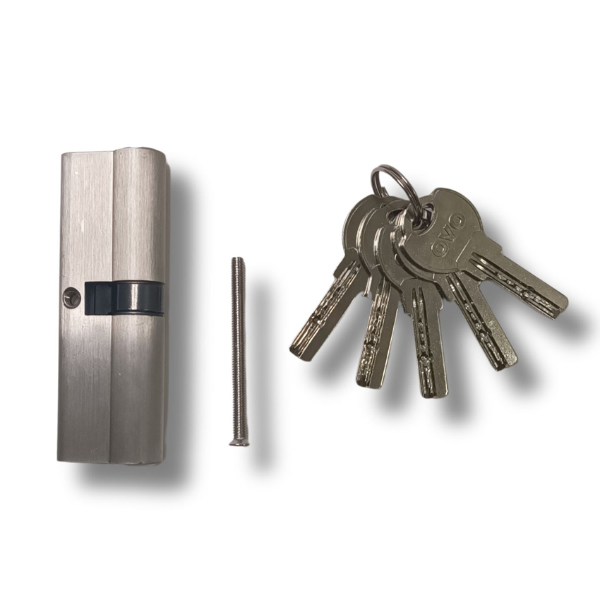 Cylindre pour portes extérieures PVC argenté 45/50mm
