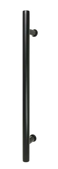 Porte intérieure vitrée complète clair + 4 lignes mat 78x201cm poignée ronde noire + charnières