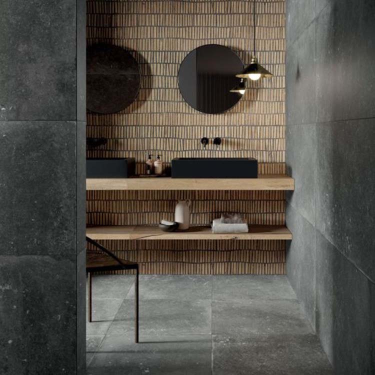 Vloer- en wandtegel Nordik blauwsteenlook antraciet 60x60cm