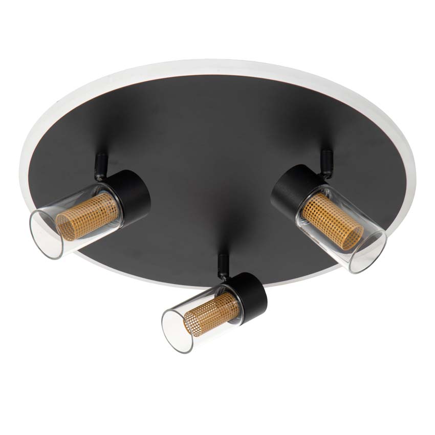 Lucide Essential Everina - Plafonnier - Ø40cm - LED dimmable - CCT - 2200K/6500K - Noir