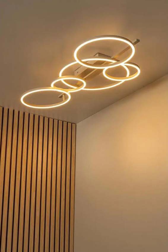 Lucide Essential Nicola - Plafonnier - LED - CCT - 1x37W 2700K/4000K - Taupe - 40x132cm