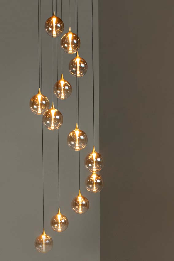 GISELA - Suspension - Ø 61 cm - LED Dim. - 12x3,6W 2700K - Ambre