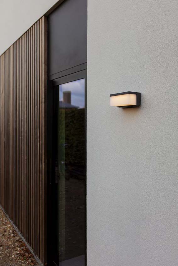 Wandlamp buiten - grijs - H8,5cm - LED - 1x9W - 3000K - IP44