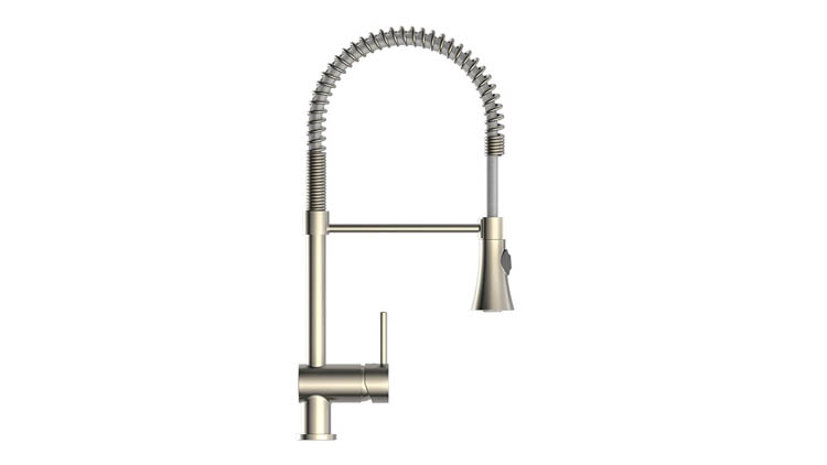 Keukenkraan Charlotte inox-look spiraalveer
