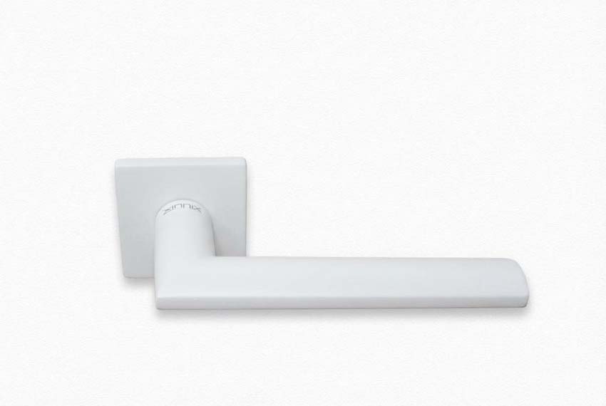 Poignée de porte Xinnix 004 en aluminium anodisé blanc kit complet rosaces comprises