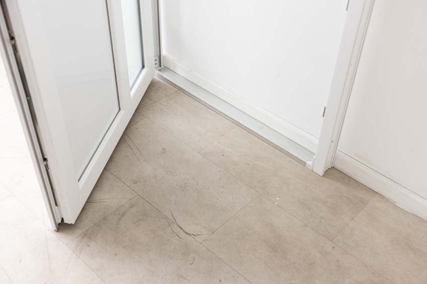Porte extérieure Lumeo PVC vitrage mat blanc 1000x2000mm gauche