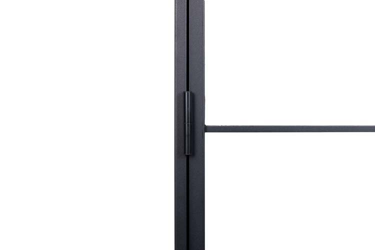 Porte intérieure simple en acier Black Glamour noir 1V poussant à droite sur mesure