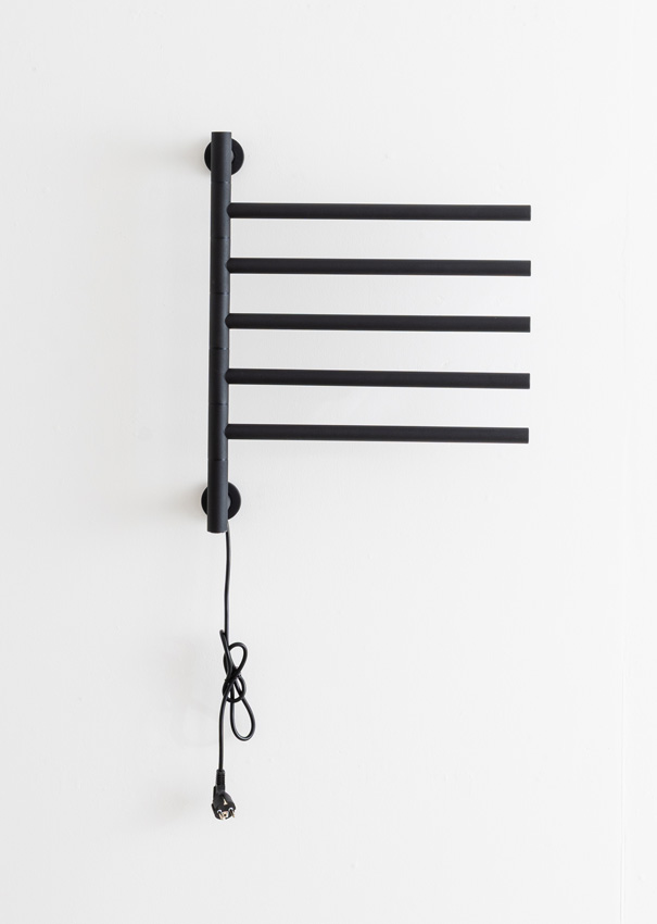 Handdoekradiator Dawn enkel 62,2x51,6cm zwart 80Watt