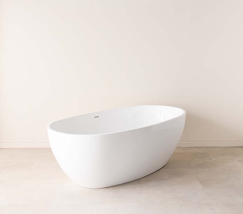 Vrijstaand bad Bre glanzend wit 180x95cm