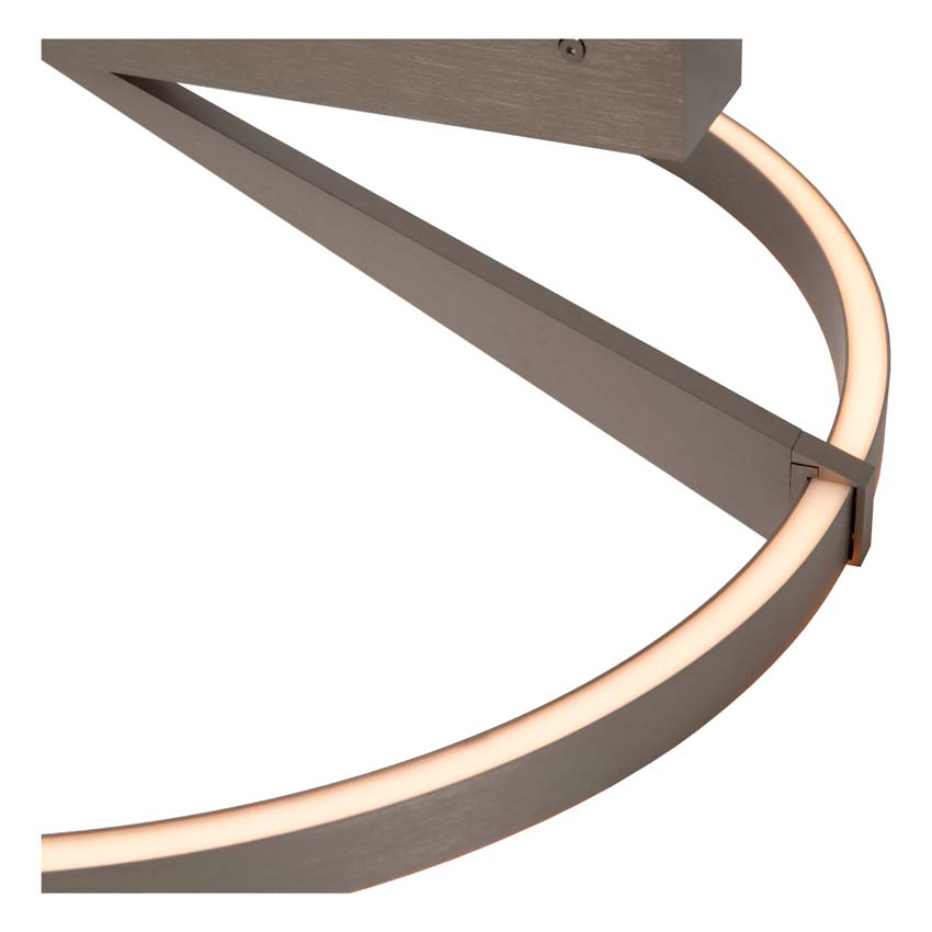 Lucide Premium Applause - Plafonnier - Ø60cm - LED dimmable - CCT - 1x40W 2200K/4000K - Fer gris