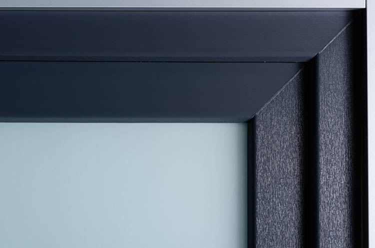 Porte ext. verre - PVC - 2 lig. trans. - Anthra. - Droite - 980x2180mm Porte ext. verre - PVC - 2 lig. trans. - Anthra. - Droite - 980x2180mm
