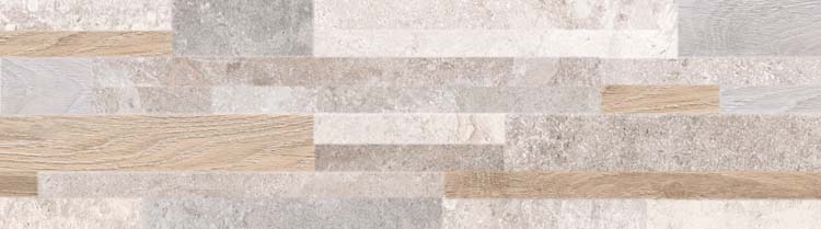 Carrelage mural Liverpool mat gris/beige 17x62cm