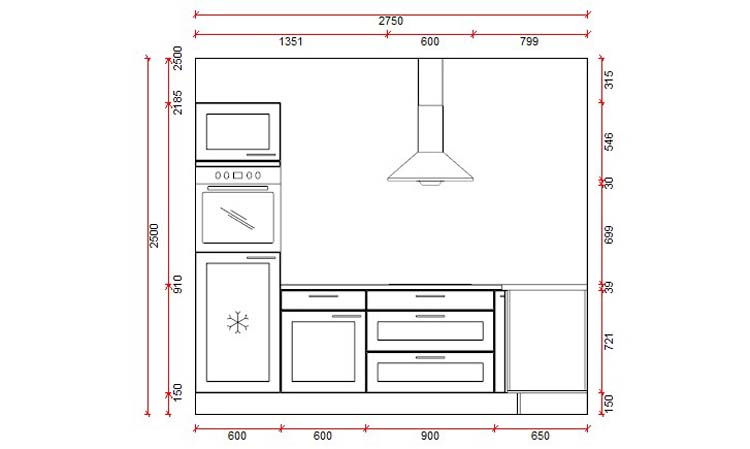 Hoekkeuken Premium 13 wit 275x185cm - voorgemonteerd - zonder toestellen - inox wanddampkap