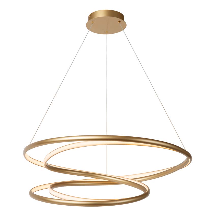 Lucide Premium Sardana - Plafonnière - LED Dimbaar - 1x54W 2700K - Mat goud / messing