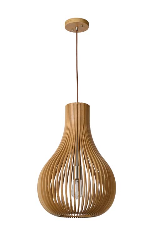 Lucide BODO - Hanglamp - Ø 38 cm - E27 - Licht hout