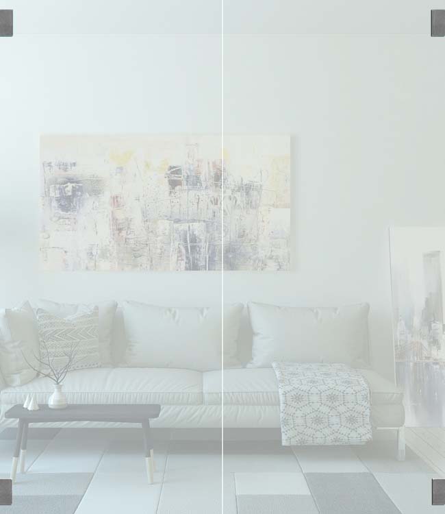 Porte intérieure double vitrée Sky Night verre dépoli sur mesure - charnières inox