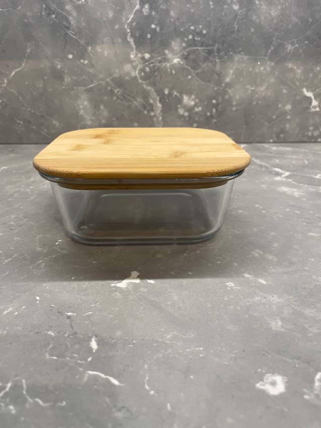 Voorraaddoos glas/bamboe transparant 80cl