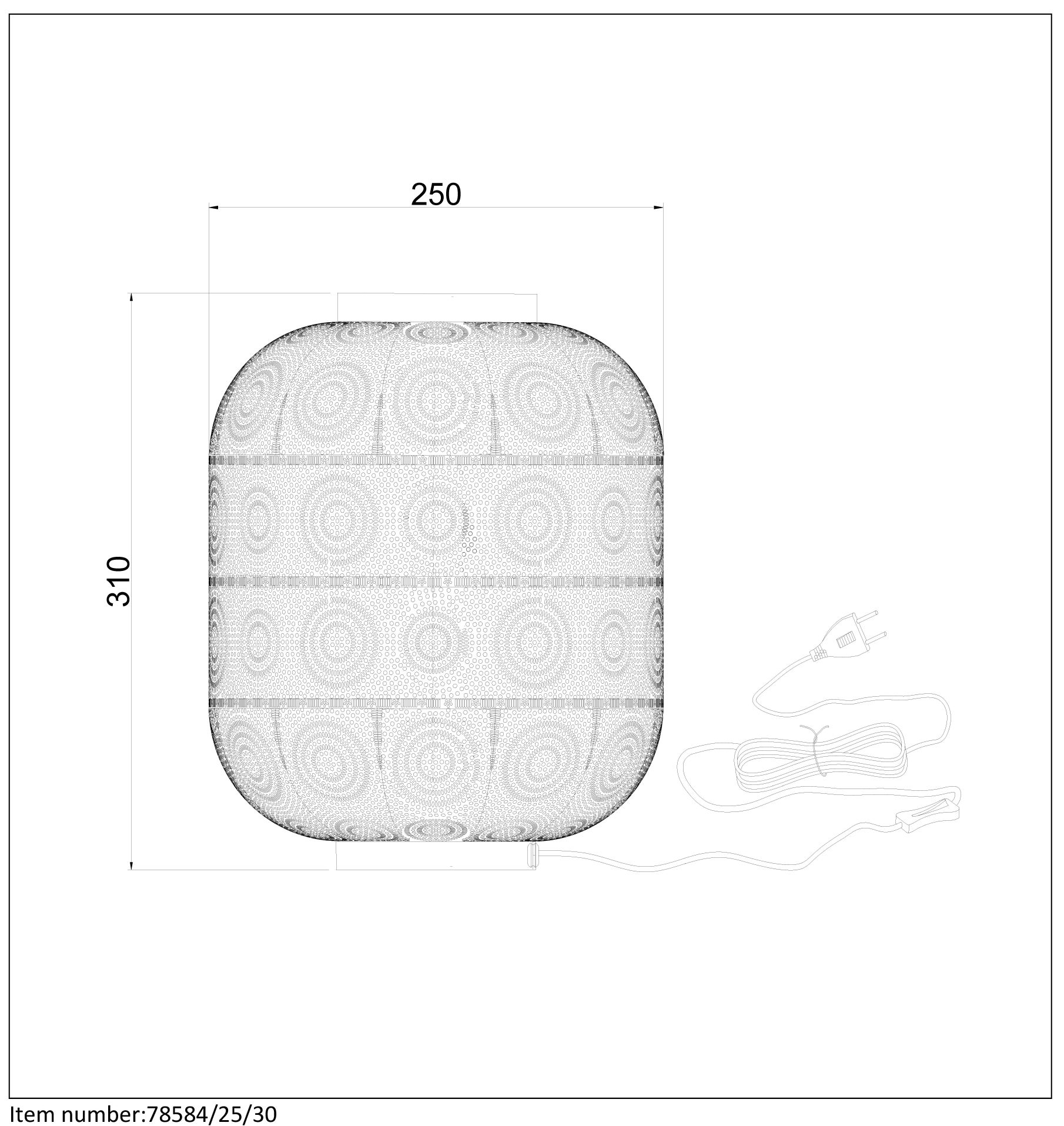 Tafellamp - zwart - Ø25cm - E27 - 60W