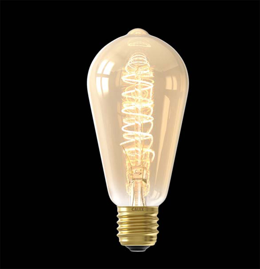 LED lamp - Goud - Ø6,4x14,2cm - 3-staps dimbaar - E27 - 1x5,5W - 470lm - 2100K