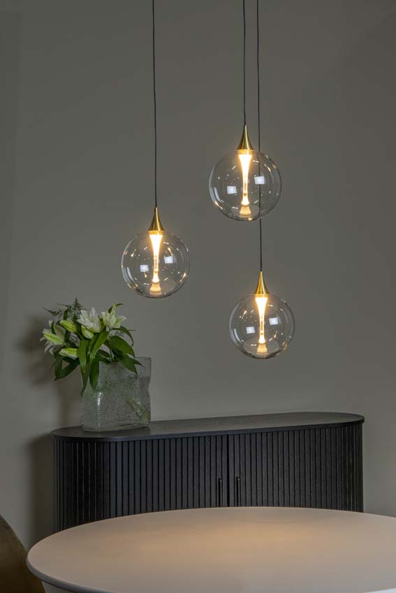 Lucide GISELA - Suspension - Ø 36 cm - LED Dim. - 3x4,3W 2700K - Transparent