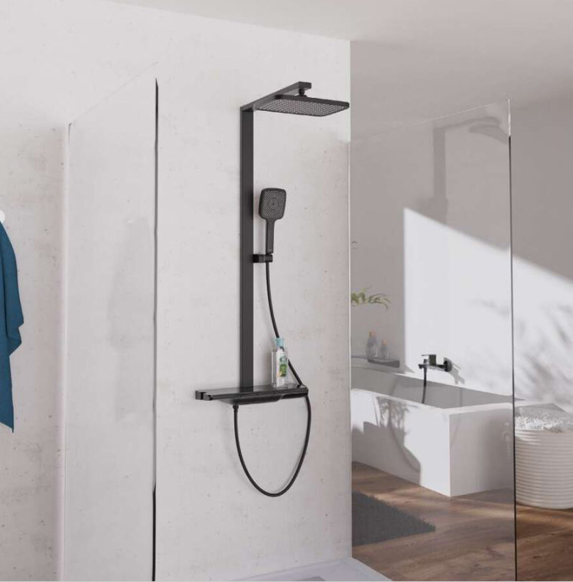 Doucheset Hein thermostatisch mat zwart