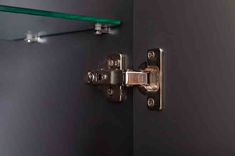 Badkamermeubel Omane mat grijs hangend met enkele wastafel glanzend wit 80cm