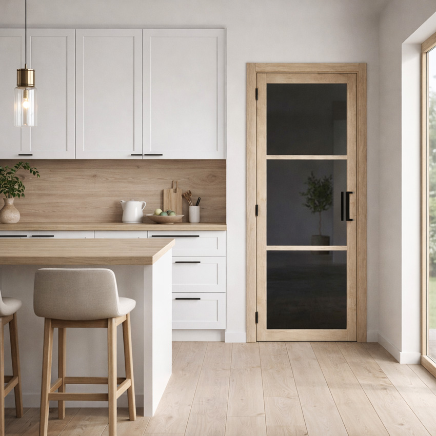 Bloc-porte pro steel look RW Oak 3R fume 63x201.5cm Gauche
