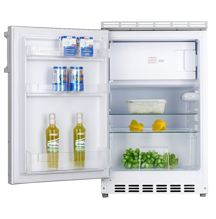 Cuisine blanche/chêne foncé 195cm - avec appareils - plaque de cuisson vitrocéramique