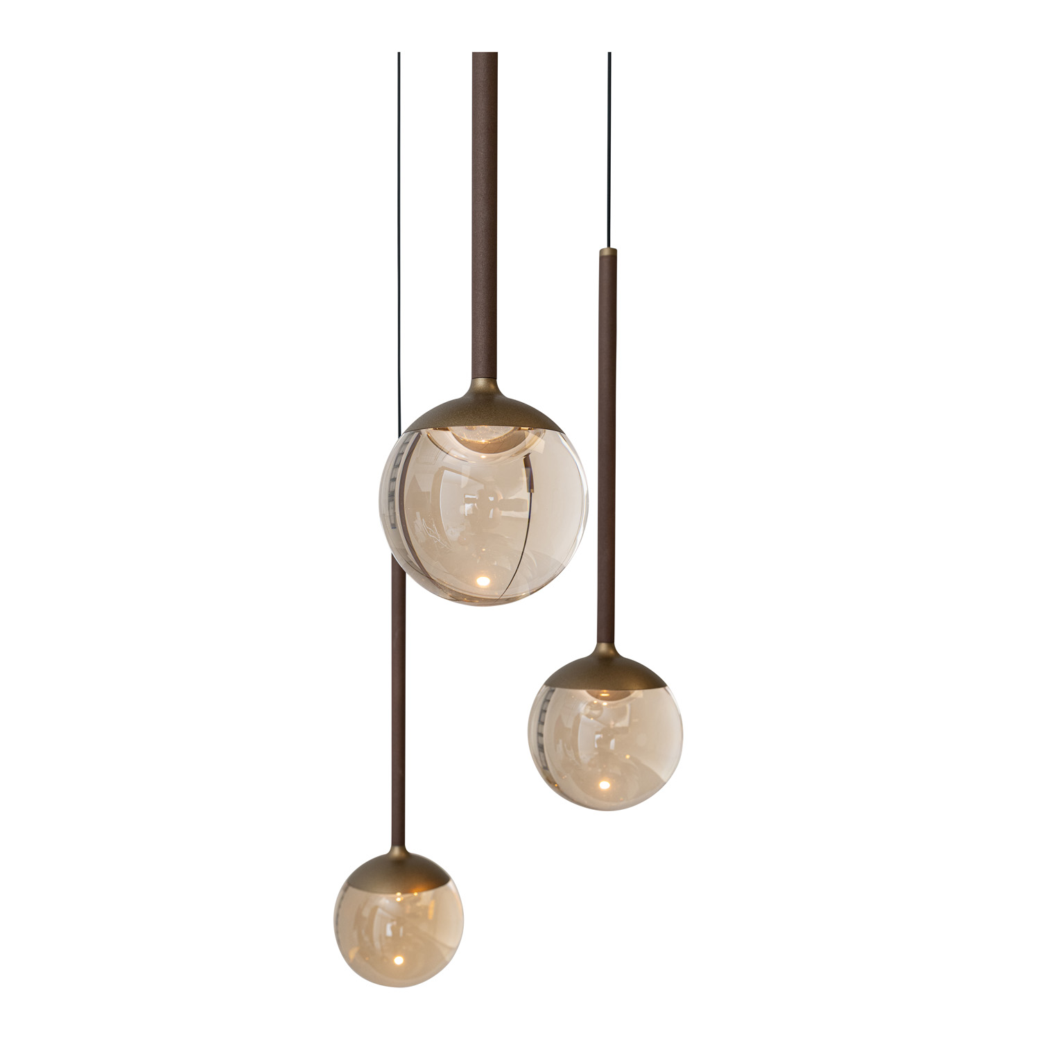 Lucide Premium Calina - Suspension - Ø41,9cm - LED Dim. - CCT - 5X8,2W 2200K/3300K - Avec module LED remplaçable - Ambre