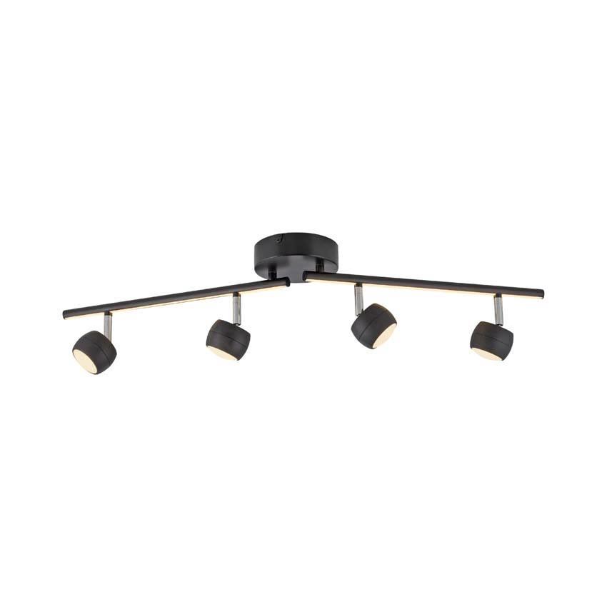 Opbouwspot - zwart - 13x75cm - dimbaar - 4x5,35W - 3000K