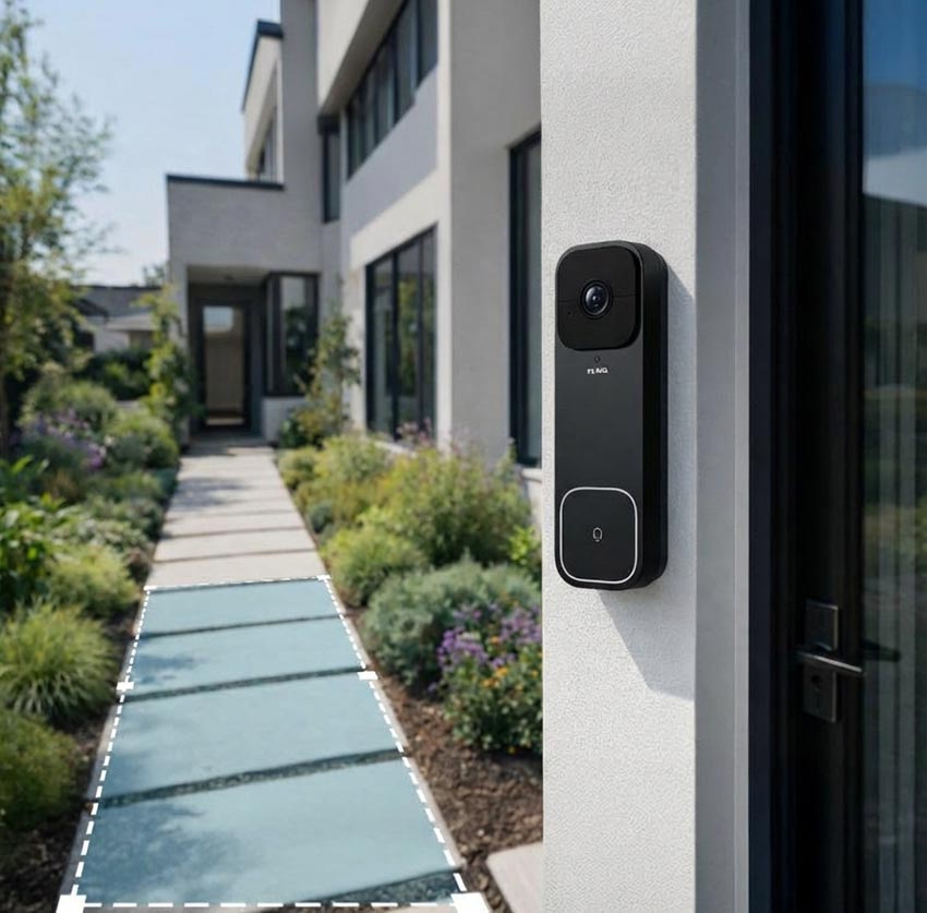 Sonnette intelligente vidéo pro sans fil noire 14,9x4,7x3,1cm