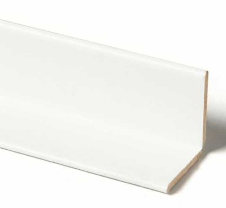 Kniklijst mdf kristal wit 21x21mm 2.6m