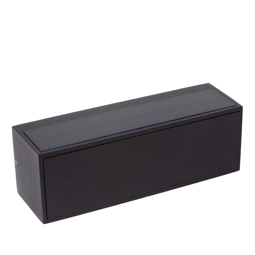 Applique murale Solar Vita - noir - LED dimmable - 1x2W - 2850K/3150K - IP54 - détecteur jour/nuit