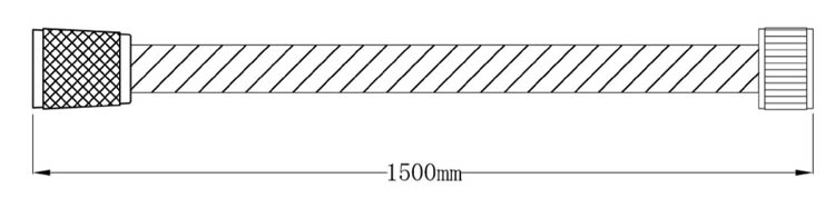 Doucheslang 150cm chroom-wit kunststof