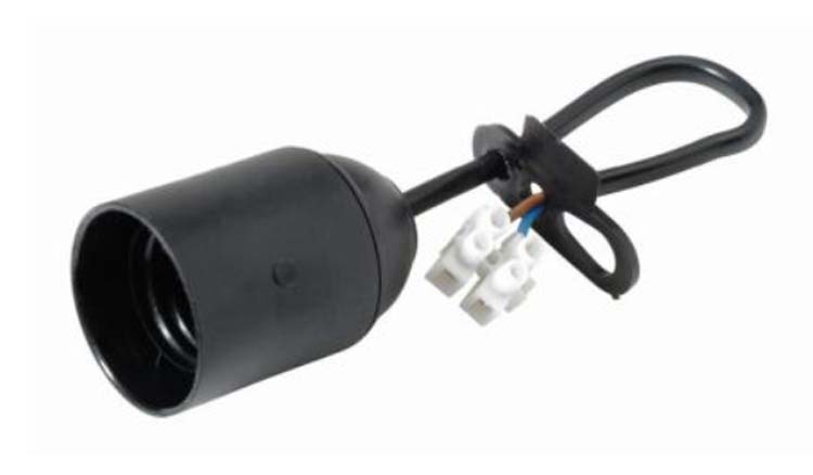 Socket Déménagement E27 Noir 3PC