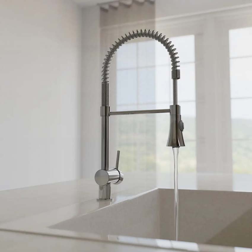 Keukenkraan Chef chroom met uittrekbare uitloop