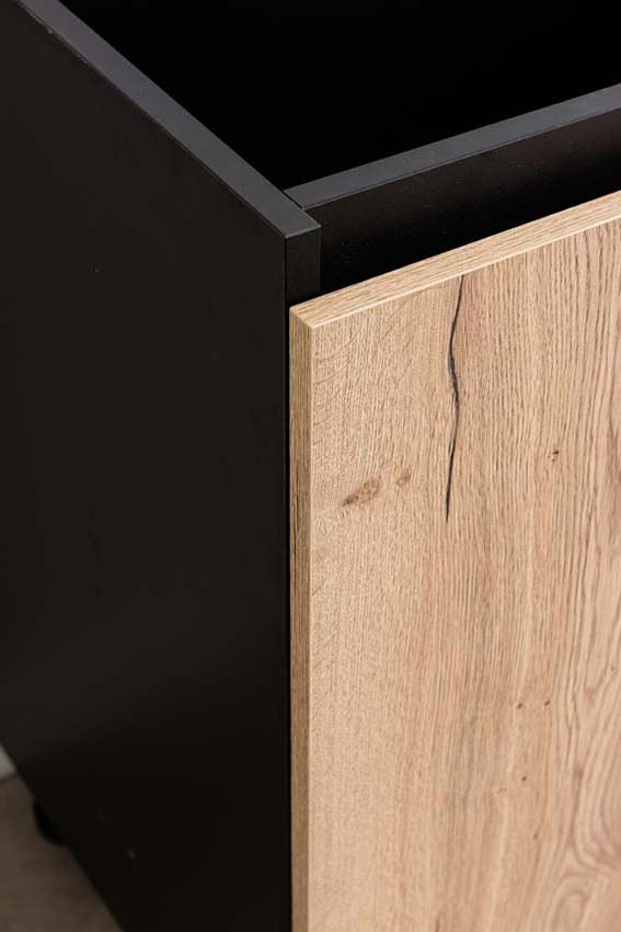 Armoire de cuisine d'angle Plenti chêne/noir 112cm droite