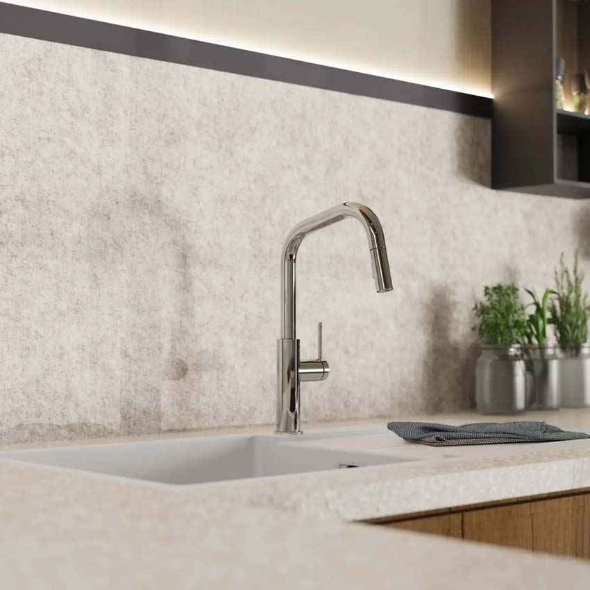 Robinet de cuisine Wasserwerk WK 13 Edge chrome avec bec extractible