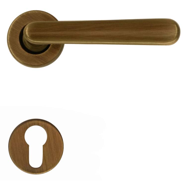 Poignée de porte pro cremona bronze rosace cylindre
