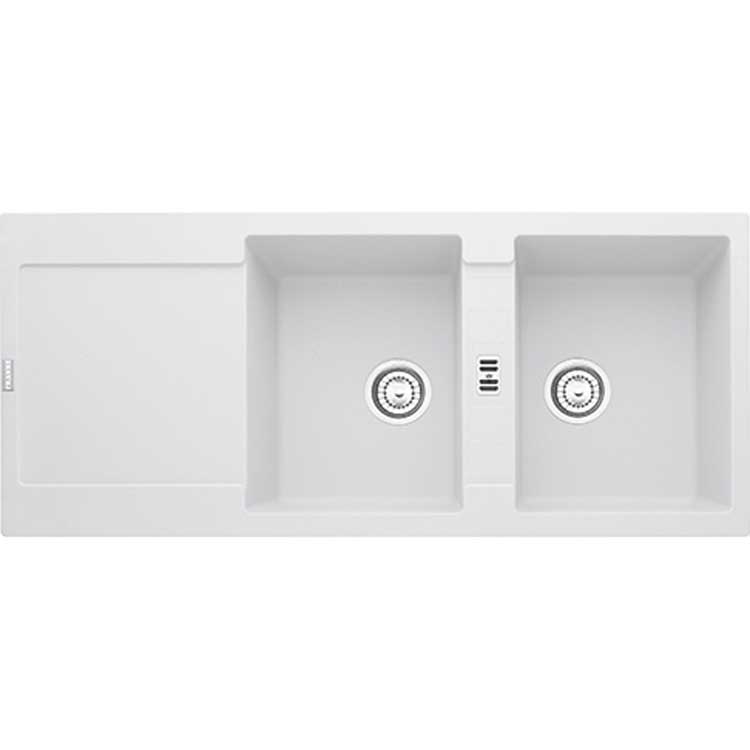 Spoelbak Franke Maris metaalwit 2 bak 116x50cm