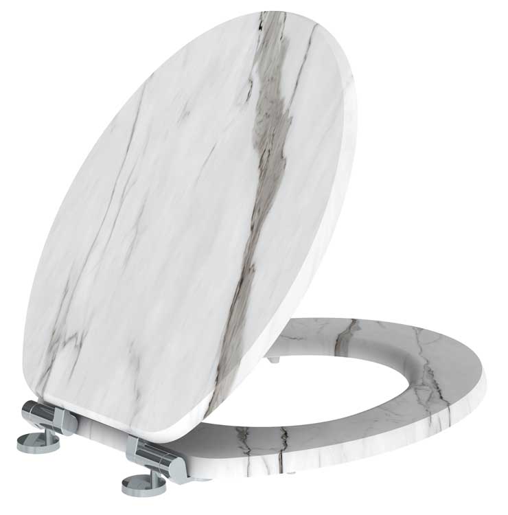 Wc-bril Allibert marmer wit soft-close Wc-bril Allibert marmer wit soft-close