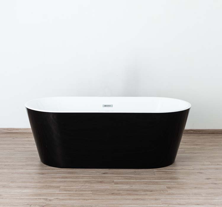 Vrijstaand bad Belle zwart/wit 170x80cm